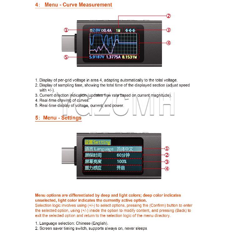 DC 4-30V 0-12A Type-c Test Meter Power meter Protocol Detector IPS Digital Ammeter Voltmeter Charger KWS-X1