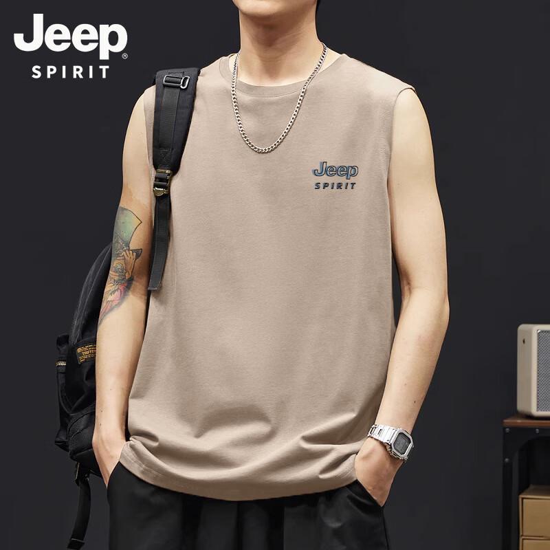 Мужская летняя хлопковая жилетка JEEP SPIRIT с принтом, без рукавов M