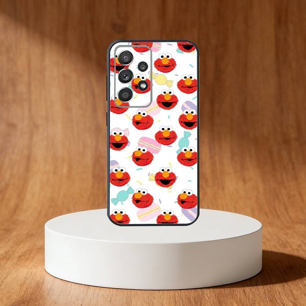 Sesame S-Street Cookie Elmo Phone Case For Samsung S25,S24,S21,S22,S23,S30,Ultra,S20,Plus,Fe,Note,10,9,5G Black Cover