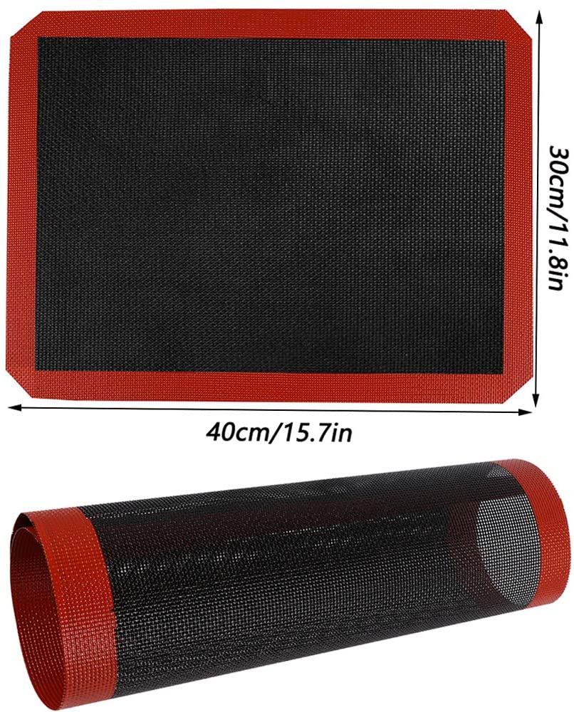 2 st Non-Stick Bakform Glasfiber Ugnsmatta Kakmatta Silikon Bakunderlägg Bakning Konditoriverktyg