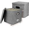 33x33x33cm Vinyl Record Storage Box Vinyl Record Case for Lp Album Storage Linen Fabric Storage Crate Cube Bins with Lid