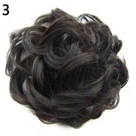 Famous Beautyful Lady Wavy Bud Synthetic Extension Hair Bun Curly Chignon Hairpieces