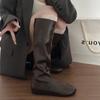 Street Style Cosy Soft Leather Women Knee High Boots Fashion Elegant Square Toe Shoes Women'S Stretch Slim Knight Long Booties