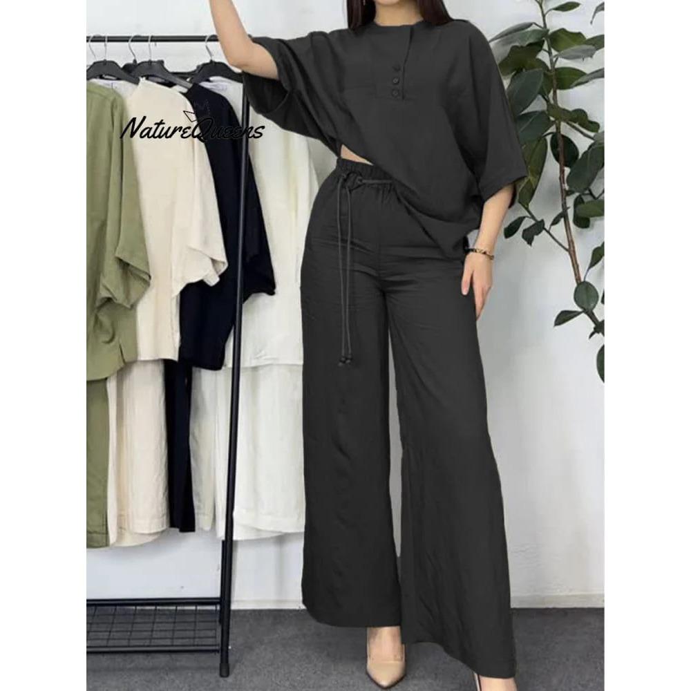 

Модный повседневный свободный костюм с короткими рукавами большого размера для женщин 5XL чёрный