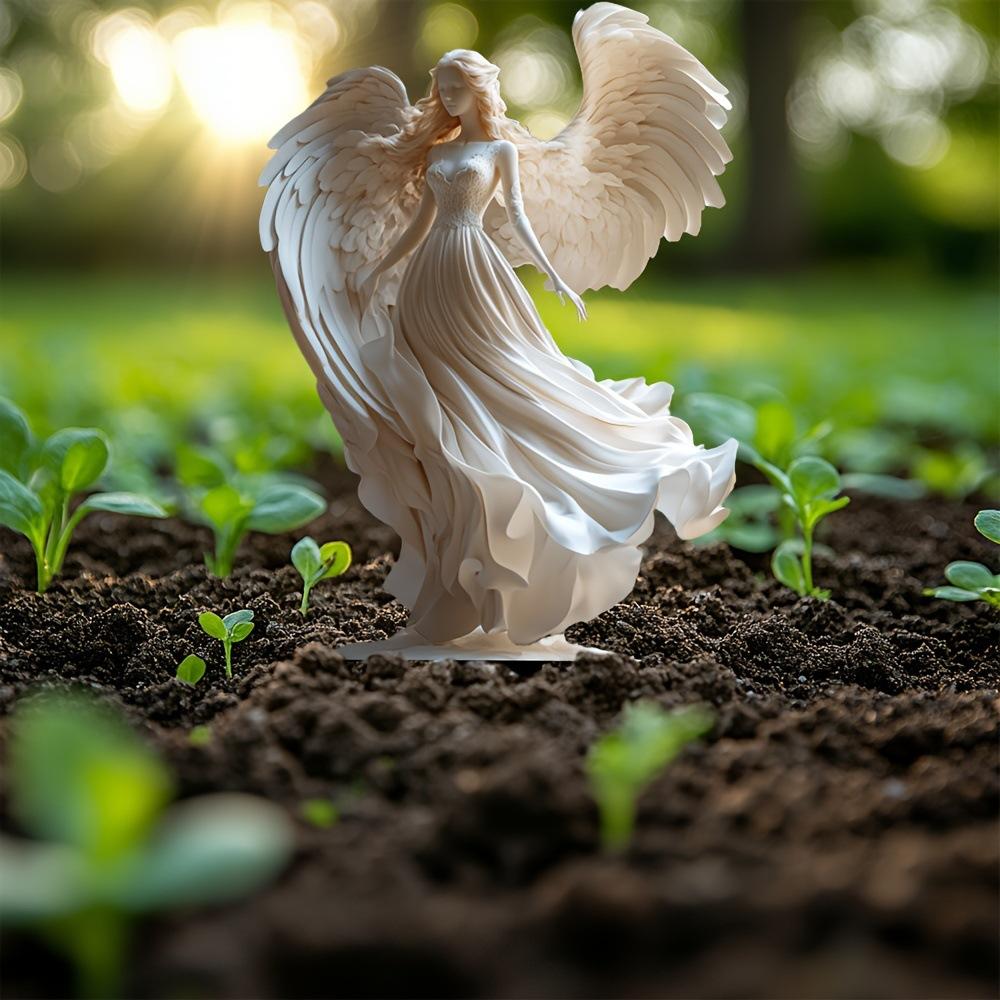 Angel Ornaments, White Flower Fairies, Garden Decorations, Home and Courtyard Floor Decorations, Potted Plant Beautification Props