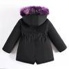 2023 Fashionable Korean Style Girls' Thickened Fleece-Lined Winter Parka Coat