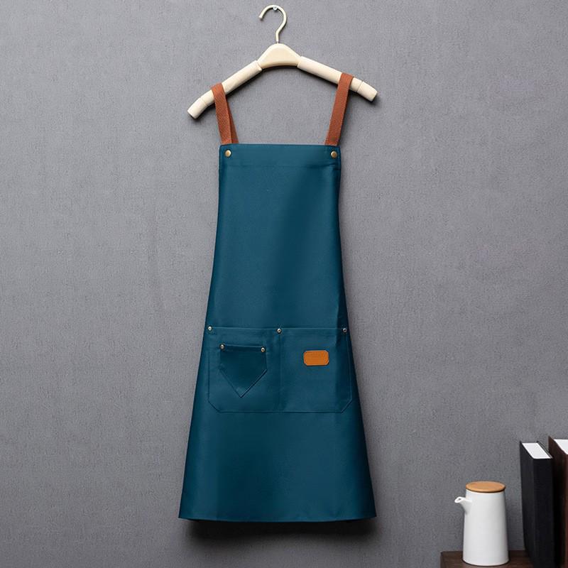 Men's and Women's Solid Color Halter Neck Kitchen Apron with Custom Logo Option