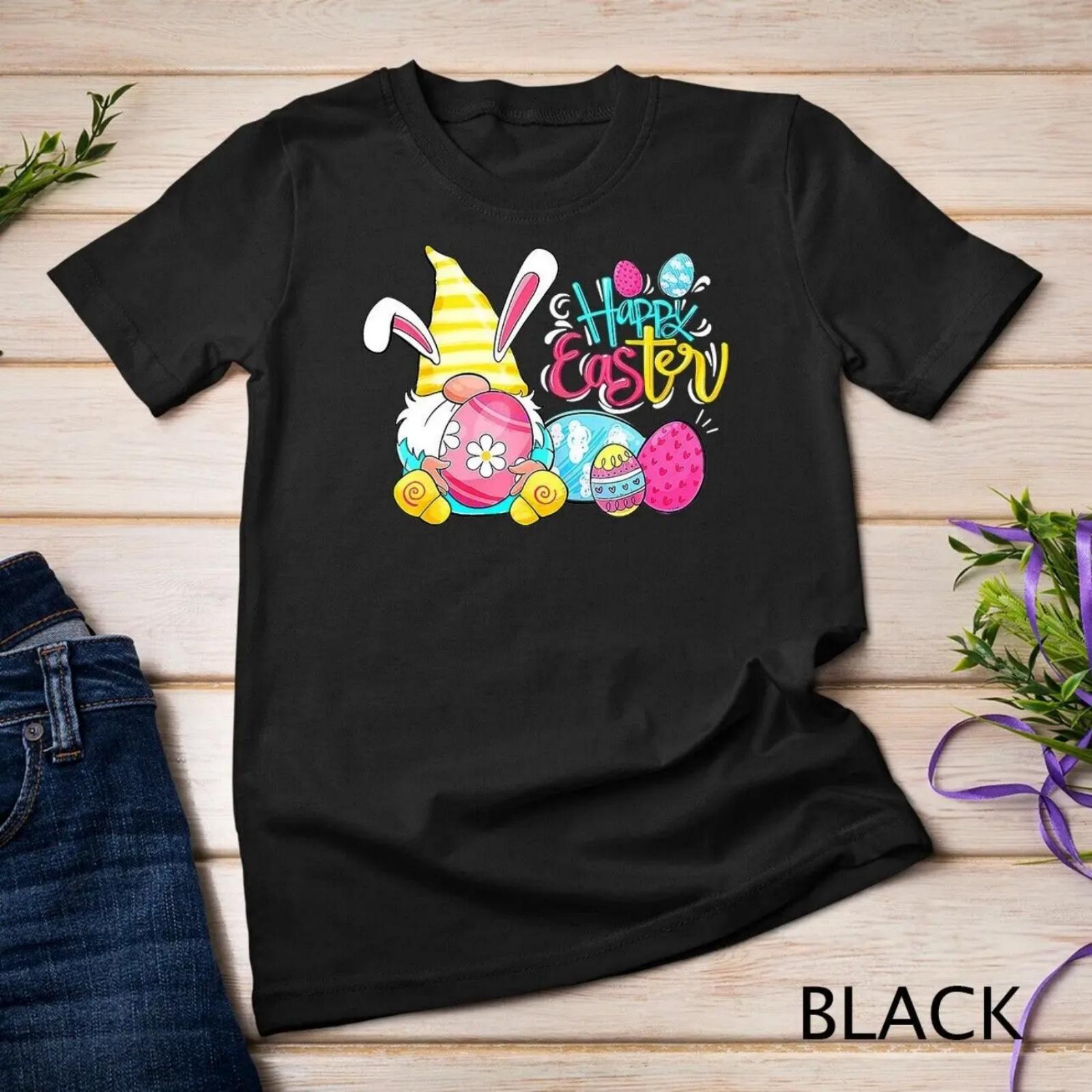 Bunny Gnome Rabbit Eggs Hunting Happy Easter Day Funny T Shirt S