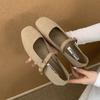 Fashion Soft Footwear Shallow Women Flats Lolita Shoes Casual Female Square Toe Fashion Buckle Strap Ladies Mary Janes Flats Shoes