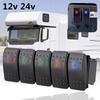 Rocker Lever Toggle Switch LED Light On Off 5Pin 12V 24V for Truck Car Boat RV