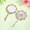 Lotus Handle Makeup Mirror with Temple of Heaven Pearl Pendant - Portable Cultural Style Mirror