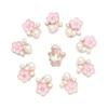10Pcs Sparkling Hat Apparel Accessories Flower-shaped Rhinestone Buttons Pearl Hairpins Headwear Clip Pearl Button DIY Craft