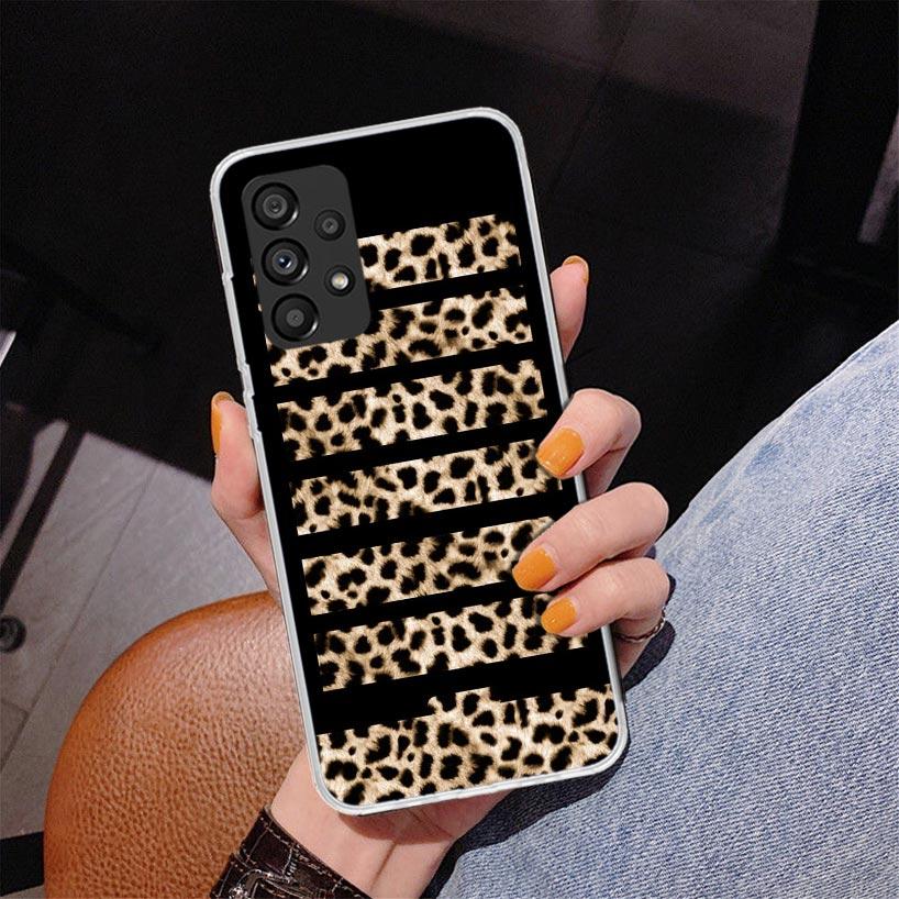 Leopard Print Phnoe Case for Samsung Galaxy A17 A37 A57 A16 A26 A36 A56 A15 A14 A13 A55 A54 A53 A35 A34 A33 A25 A24 A23 A52 Gala