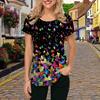 Modisches Damen-T-Shirt mit Schmetterlingskönigreich-Print, lustiges, lässiges Rundhals-Kurzarm-T-Shirt, Sommer-Damen-T-Shirt