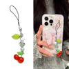 Strawberry/Cherry Beaded Keychain Charm Colorful Fruit Keyring for Women and Girls Bag Accessories Purse Decoration
