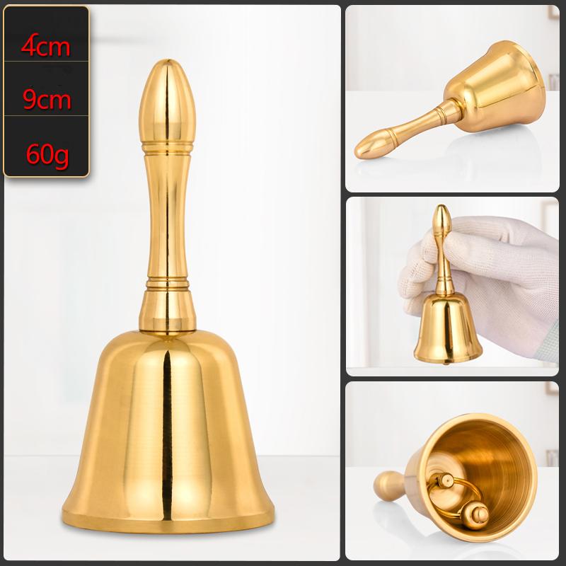 Gold Brass Handicraft Large Hand Bell Loud and Clear Sound School Meditation Church Polishing Bronze Dinner Bell Creative Gift