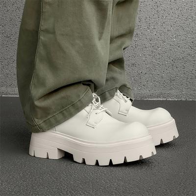 Nischenmarke Klassischer Britischer Streetstyle Schwarze Lederschuhe für Herren Hombre Täglich Lässig Kleid Weiß Höhenerhöhende Schuhe