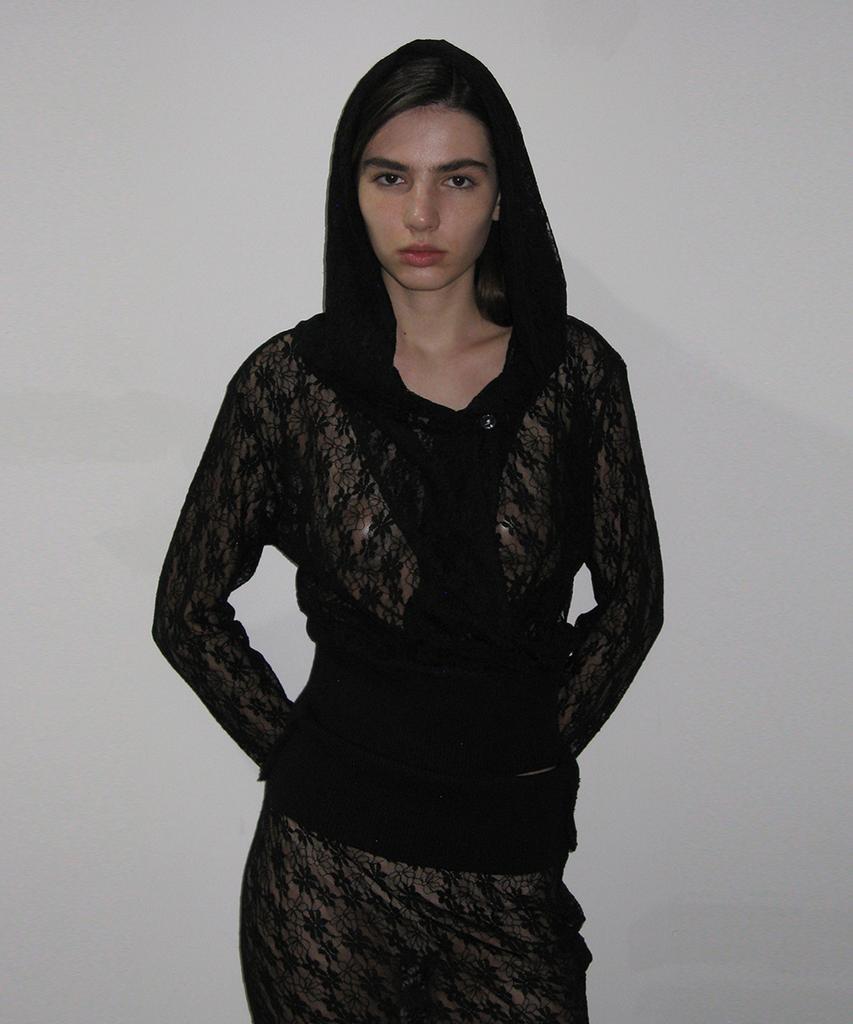 Partimento Woman Lace Flare Maxi Skirt_Black