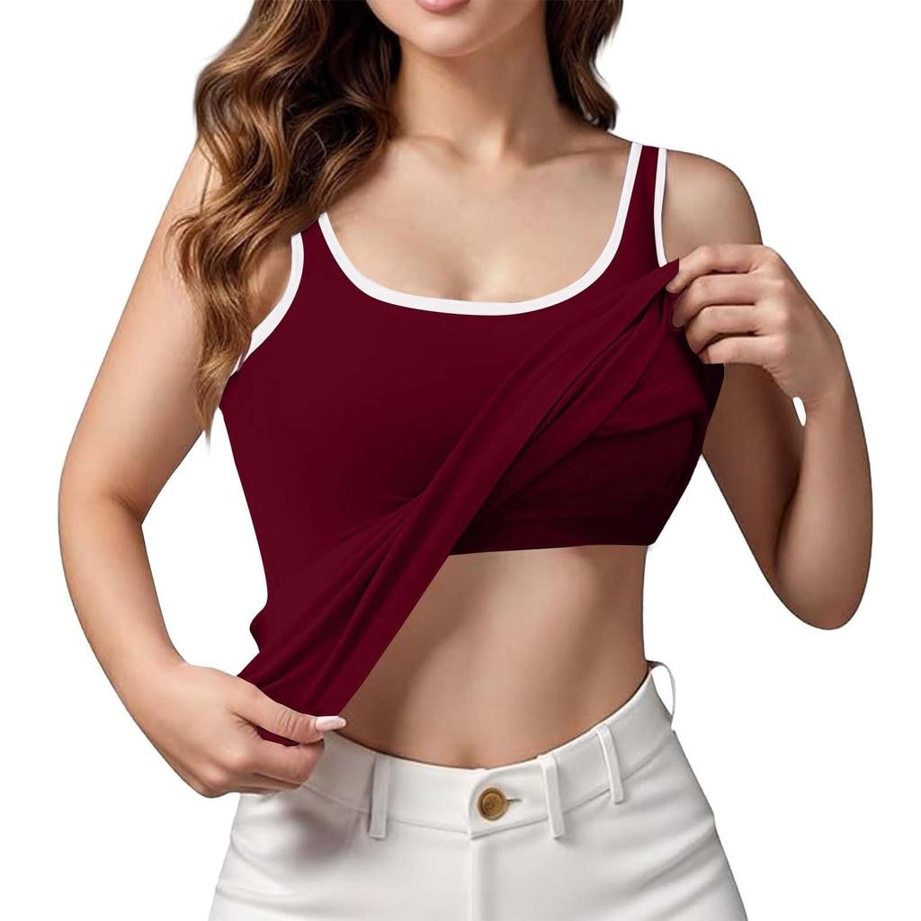 Women's Color Block And Contrasting Camisole With Breast Pads As Base Sexy Plus Size Underwear