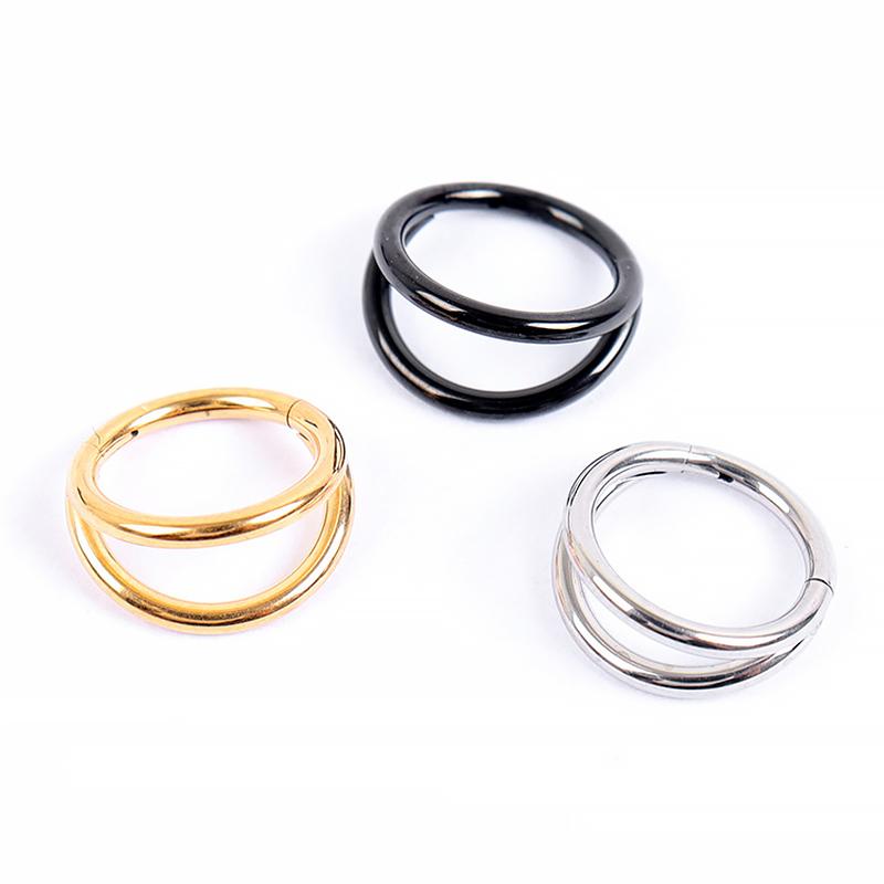 Inele de nas Cercuri Inele Septum Duble Cercuri Cartilaj Cercei Piercing Nariz Cercuri Deschise Suprapuse Inele de nas pentru Femei și Bărbați