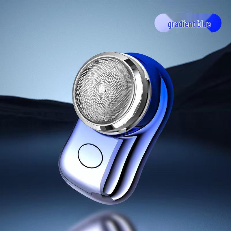 Rechargeable Men's Electric Shaver: Portable Beard Trimmer with Long-lasting Battery for Home, Travel, and Car Use.