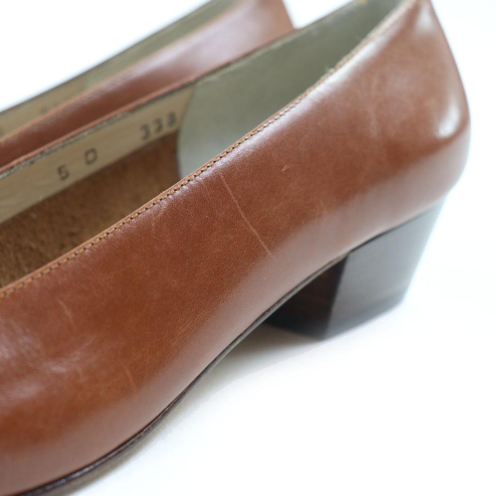 Excellent Salvatore Ferragamo pumps VARA Vara ribbon Brown leather Women 5 Used
