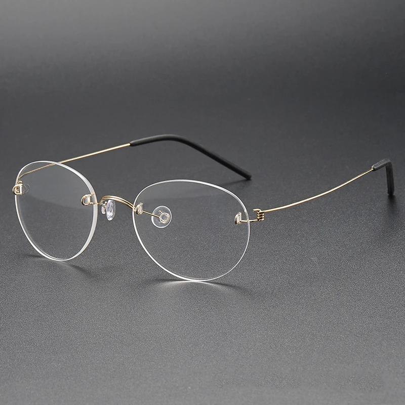 Runde Brillen für Damen Vintage Blaulichtfilterbrille Herren Ultraleicht Schraubenlos Computerbrille Luxus Koreanischer Stil