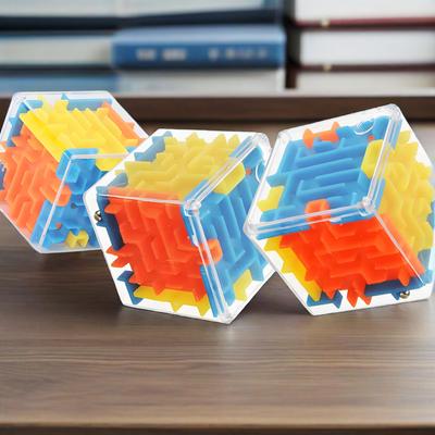 Mini 3D Maze Magic Cube Six-sided Transparent Puzzle Speed Cube Rolling Ball Cubes Maze Toys For Children Stress Reliever Toys