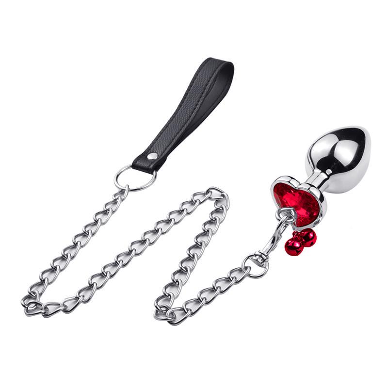MoDi Intimate Metal Anal Plug With Crystal Jewelry Smooth Butt Plug Anal Beads Tube
