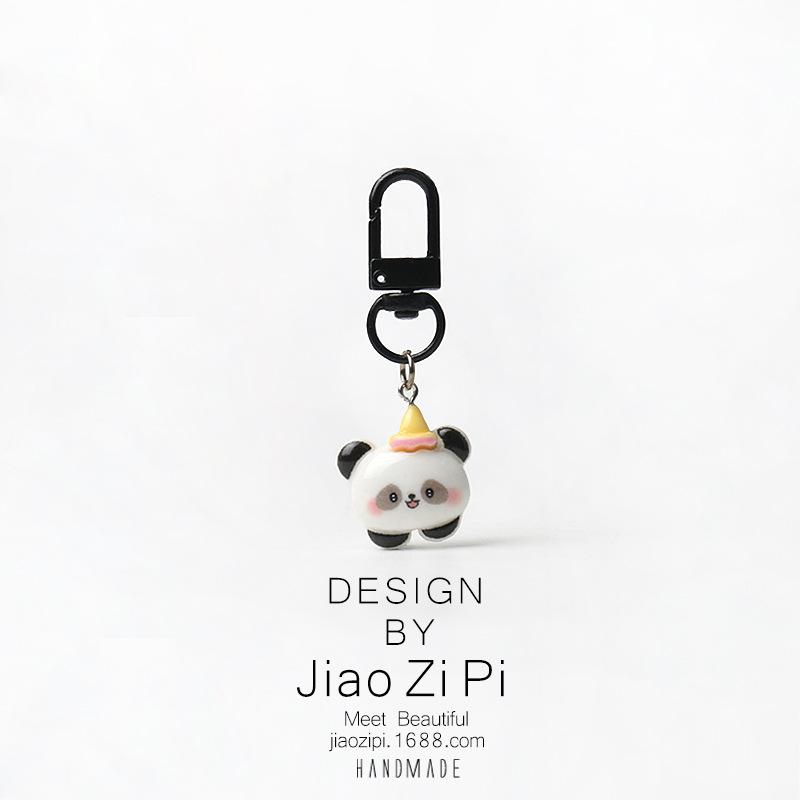 Charming Panda Keychain: Adorable and Versatile Backpack Charm or Car Pendant