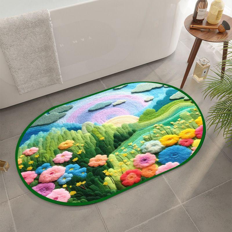 

Ins Wind 3D Радужный Диатомовый Грязевой Коврик для Пола Душевой Комнаты Водопоглощающий Быстросохнущий Коврик для Пола Бытовой Нескользящий и Грязеотталкивающий Коврик для Пола в Ванной 40 * 60Cm (Diatom Mud)