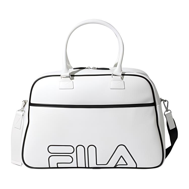 FILA Letter Logo Print Shoulder Crossbody Tote Bag Unisex bags White Black FS3BCF5313X-OWH White/Black