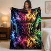 Linkin Park Druck Flanelldecke Gemütliche Leichte Plüschdecke für Bett Sofa Haushalt