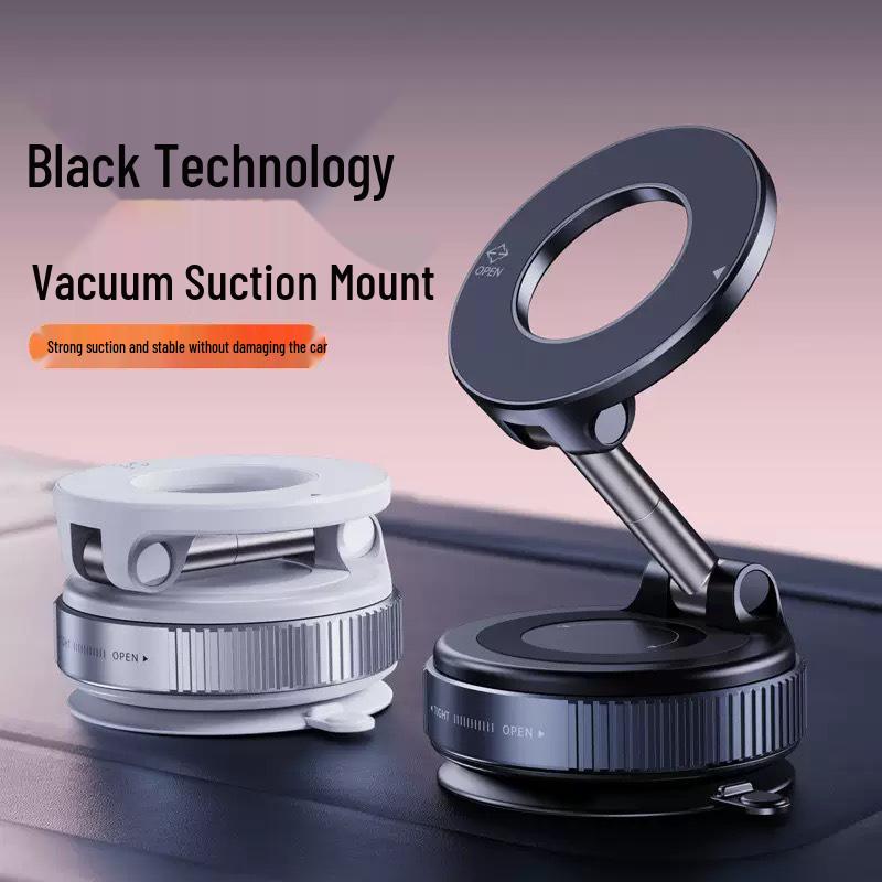 Foldable Multi-Functional Magnetic Car Phone Holder with Vacuum Suction and Double-Sided Mount