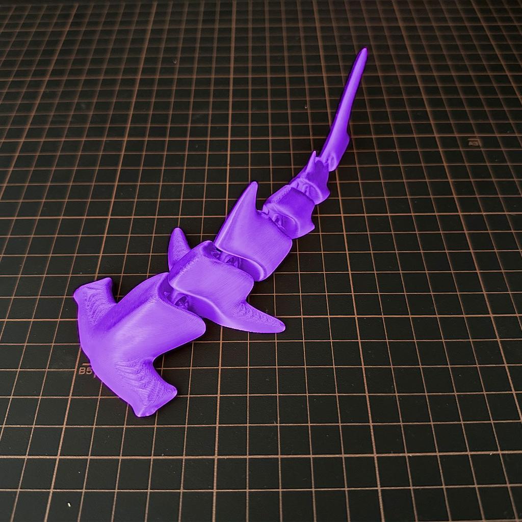 3D Printed Articulated Hammerhead Shark Model, Flexible Joint Sea Animal Figurine, Joints Creative Toy