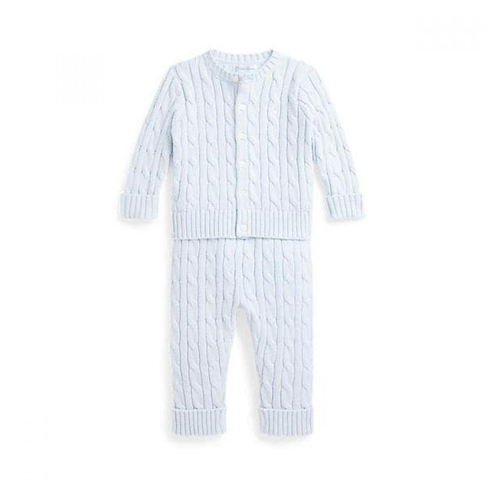 Ralph Lauren Baby Boy Cable Knit Cotton Cardigan Pants Set Cwpo2sti0520094400 24M