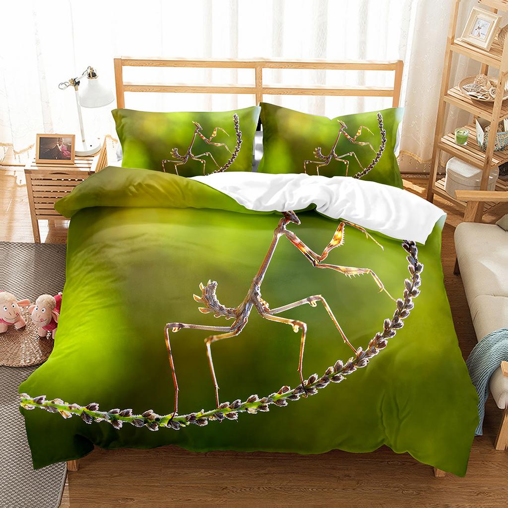 Spider Insect King Queen Duvet Cover Cute Microscopic Animal Bedding Set Natural Creatures Quilt Cover Polyester Comforter Cover
