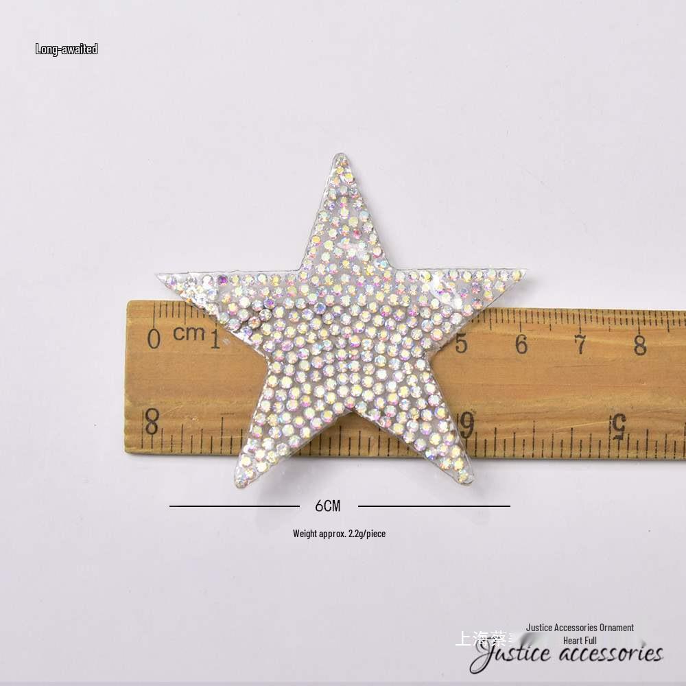 Five-Pointed Star Rhinestone Resin Patch for Shoes and Clothing