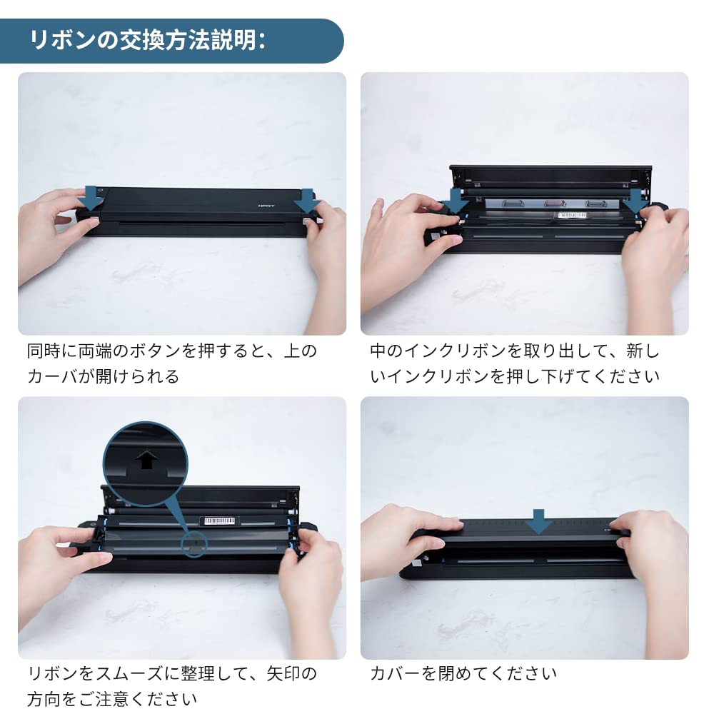 HPRT A4 Imprimantă mobilă MT800 Set Panglică de cerneală cu carcasă de depozitare de protecție Monocrom Mic Mini Compact Portabil Transfer termic Business în aer liber