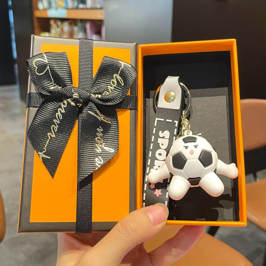 Original Badminton Figurine Keychain Fashionable Fun Cartoon Tennis Pendant Small Gift Football-related Souvenir