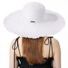 New solid color woven straw hat big brim rough edge beach hat vacation sun hat sun protection sun hat