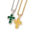 Gu Meng Hip-Hop Fashion Pendant: Copper Cross with Colored Zircon