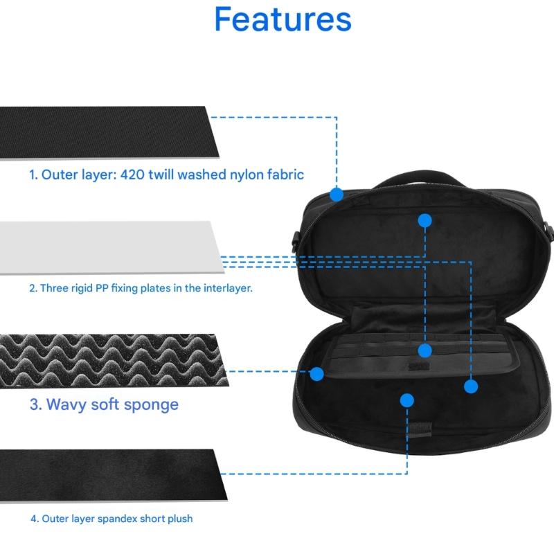 Protective Game Consoles Organiser Bag With Reinforced PP Board Interior Soft Lining For NS2 NS1 Accessories Storage