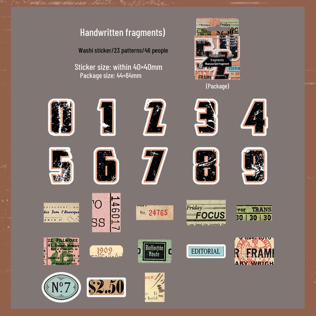 Yi Niao Retro Hot Stamping Sticker Set: 'Years of Peaceful' Series - 40 Pieces, 6 Designs