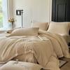 Thickened Milk Fleece Embroidery Four-Piece Set - Chucha Series 1.5M Bed Sheet Four-Piece Set, Rice Camel