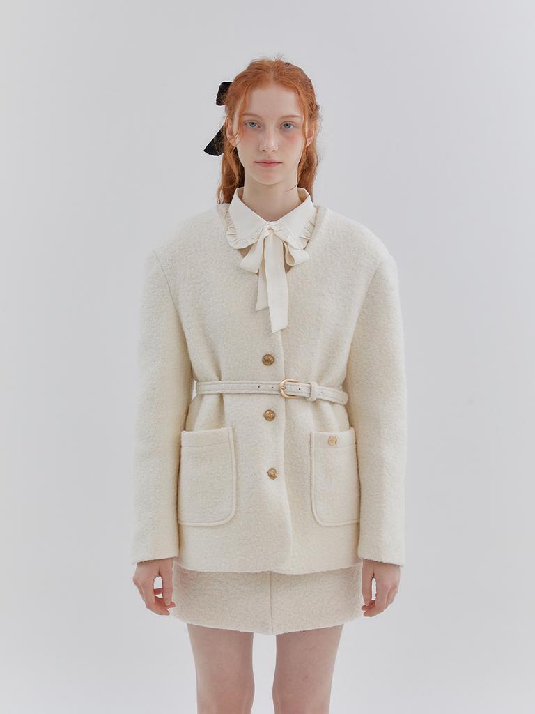 Anoetic Day A-Line Wool Skirt_Ivory
