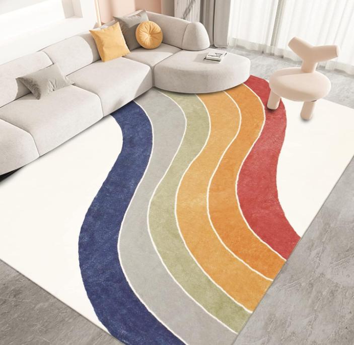 Rainbow Rug Machine Washable Area Rug for Girls Bedroom Nonslip Kids Rug for Children Soft Fluffy Home Decor for Nursery Rugs