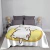 Peach And Goma Mochi Cat Blanket Soft Fleece Spring Warm Flannel Throw Blankets for Sofa Travel Bed Bedspread