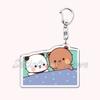 Cute Bubu Dudu Love Keychains Couple Bear Panda Acrylic Keyring for Accessories Bag Pendant Key Chain Jewelry Fans Lovers Gifts
