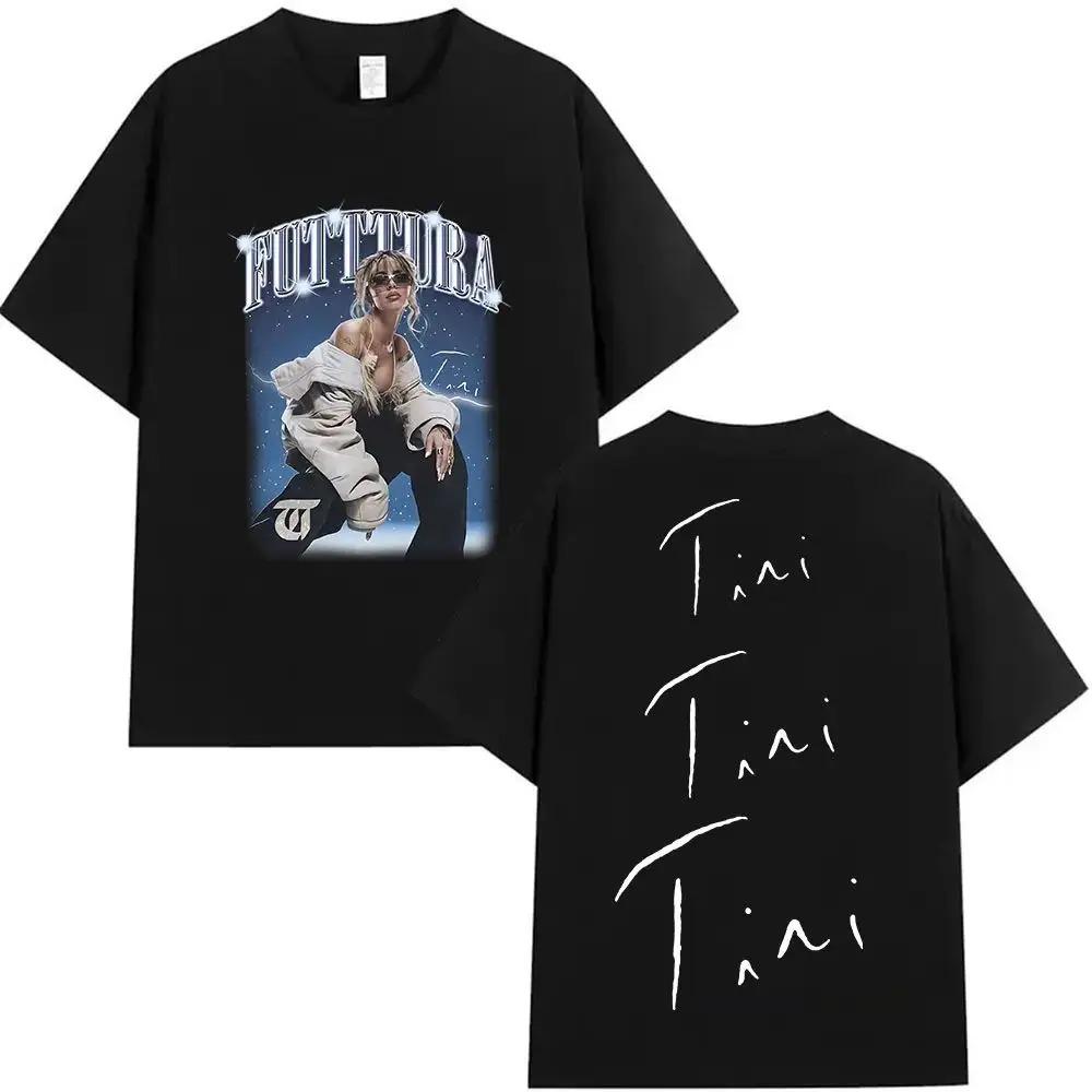 

Album Graphic T-shirts Singer TINI Futtura Tour Men Women Fashion Harajuku Short Sleeve Cotton Tees S